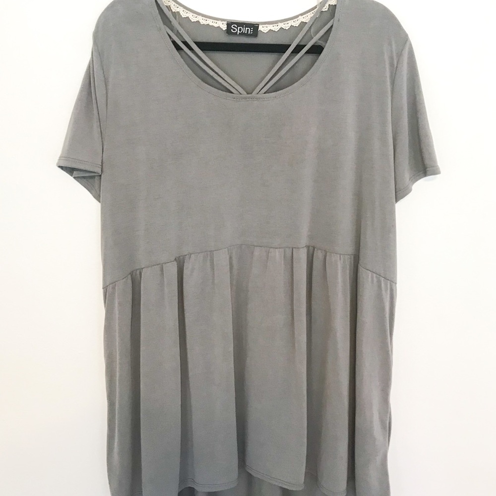 Gray babydoll top